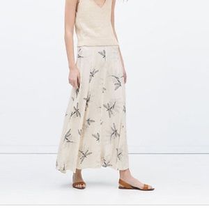 Zara Dragonfly Maxi Skirt